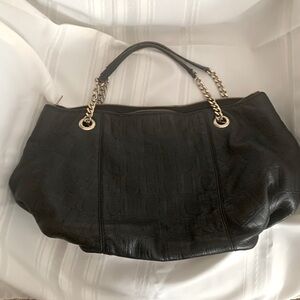 Caroline Herrera monogram leather shoulder bag